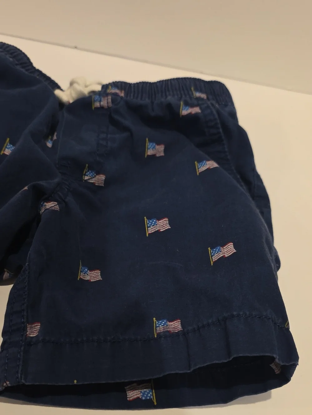 Carters Size 2 T Kids Navy Blue Flag Embroidered Shorts Usa American Flag